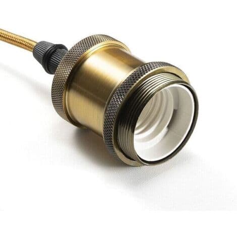 Retromoderne metallpendellampe – 90 cm justerbar kabel – E27-sokkel – Kobber og keramikk for ulike rom