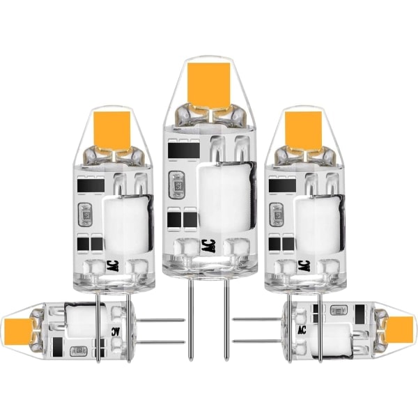 5-pack 2W G4 LED-lampor, 3000K varmvit, 200lm, 12V