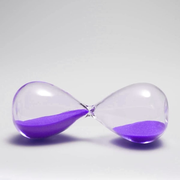 Tiimalasi hiekassa, värikäs ja muodikas, lasista inspiroitunut hiekkakello kotiin, toimistokoristeeksi Purple 15 min
