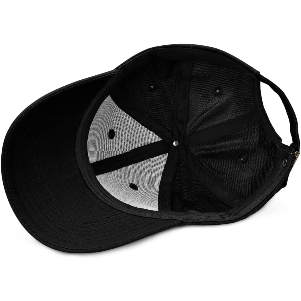 Cap Casual unisex 6 panel justerbar bomull vanlig sportsolhatt Black One Size