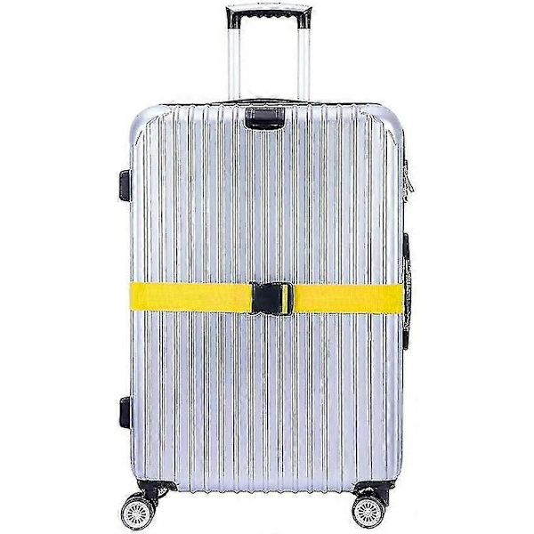 4-pack bagageremmar för resväskor, remmar, resetillbehör, gul