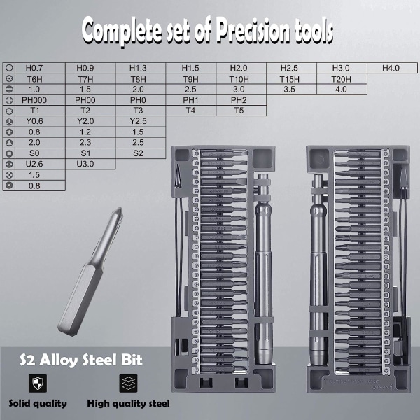 Precisionsskruvmejselset, 51 i 1 Magnetiska Precisionsreparationsverktyg