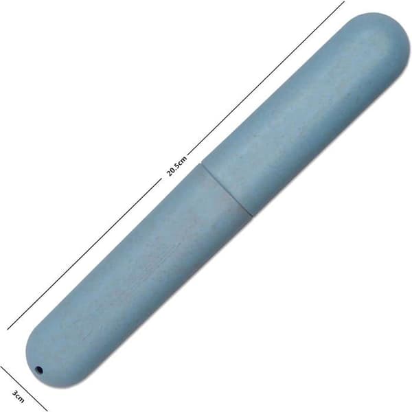 Resetandborstfodral - 1 stycke - Miljövänligt vetestrå - Robust hygieniskt skydd - Perfekt för semestern