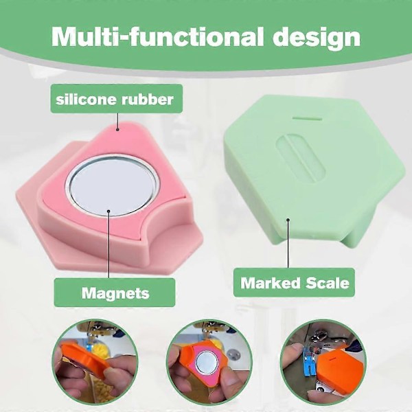 Magnetisk Syguide til Symaskine, Polygonal Multifunktionel Syguide Kantguide med Skala Green