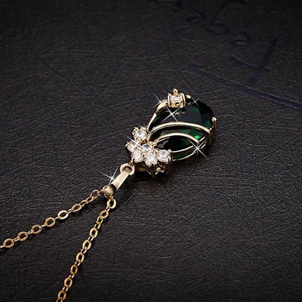 18K Gullbelagt Rhinestone Krystall Rød Krystall Anheng Halskjeder Ideer B