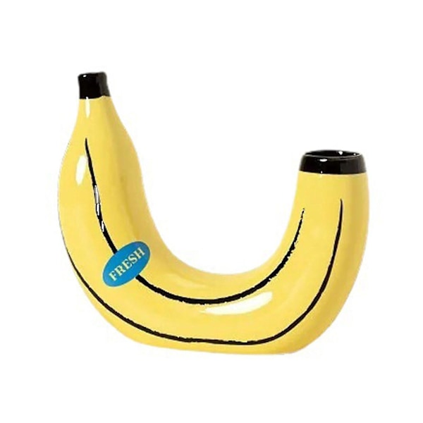 Bananvas Eklektisk Unik Banan Resin Vas I Gul - Perfekt För Blomsterarrangemang Och Heminredning