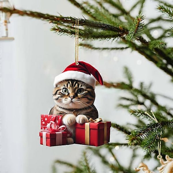 Tecknad Söt Katt 2023 Julgransprydnader Hängande Dekoration Gåva Jul Hängande Träd Personlig Hänge Festtillbehör A3