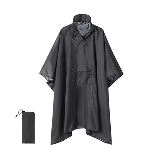 Sadetakki 3 in 1 Sadeponcho Vedenpitävä Poncho Aikuisille, Uudelleenkäytettävä Sadeponcho Aikuisten Vedenpitävä Poncho grey