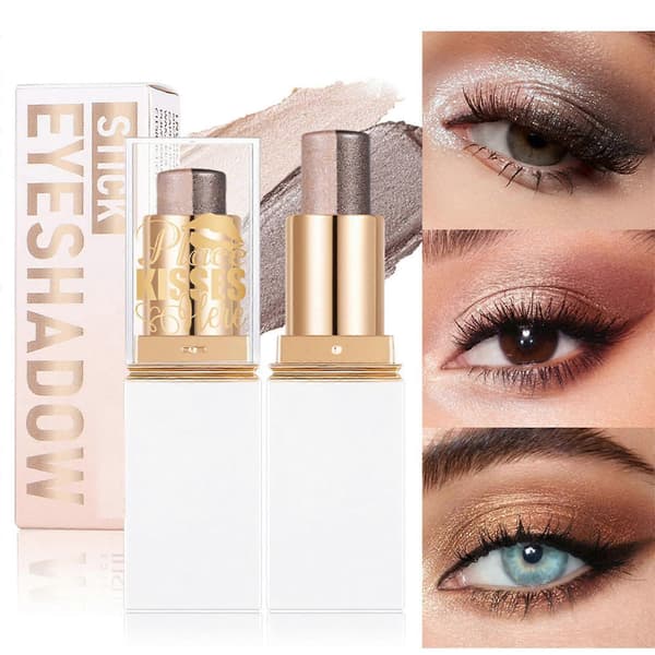 Skimrande Glitter Kräm Ögonskuggsstift Dubbeltonad Gradient Långvarig Vattentät Ögonmakeup