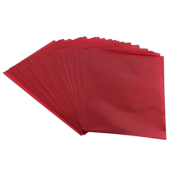 Cellofanförpackningspåsar, 100-pack, rivtåliga och mångsidiga, lämpliga för julklappsinslagning Red