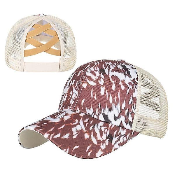 Elastisk Mesh Hästsvans Basebollkeps Justerbar Basebollkeps Casual Solhatt för Flickor