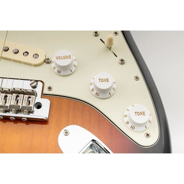 Ultra Universal Passande Storlek Strat-knappar 2-Ton 1 Volym Set för Fender Stratocaster ST-Style Elgitarr, Vit