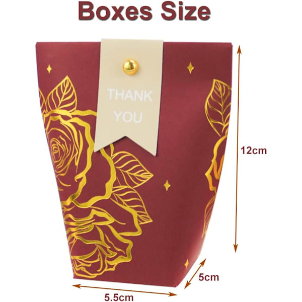 50 kpl Paper Candy Boxes, Makeat Makeat -lahjapakkauksia, Juhla-lahjapusseja, Luovia Paperiherkkupakkauksia Red