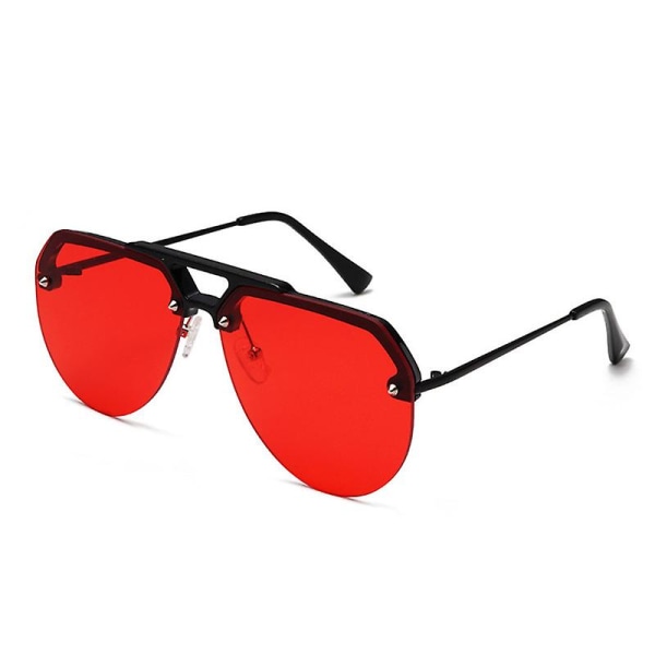 Solglasögon Halvbåglösa körsolglasögon för män och kvinnor 100 % UV-blockerande Black Red