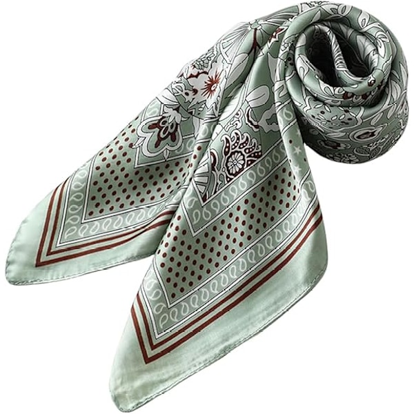 Satin Square 27 Tommer Hårskjerf Silkefølelse Hals Wraps Hodeskjerf Neckerchief Hodeplagg Mote Bandanas S07173