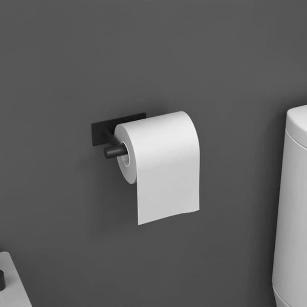 5-delt badeværelsestilbehørssæt: Håndklædestang, toiletpapirholder, vægkrog, rustfrit stål, sort
