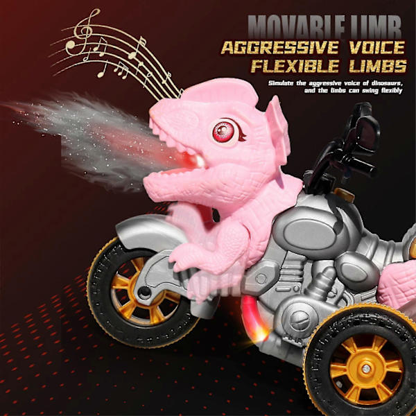 Dinosaur Motorcykel Pojkar Presenter Barn Leksak Fjärrkontroll Diy Kreativ Deformation Bil Leksaker Blue B