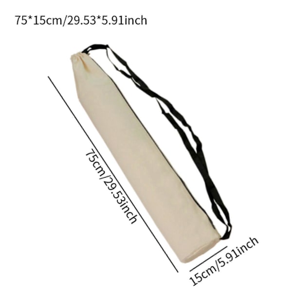 Camping-säilytyskassi vetoketjullisella kantolaukulla rantatuolille telttatankotelineelle 15cmx75cm Beige 15cmx75cm