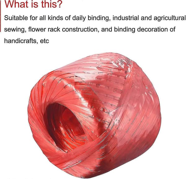 Polyester Nylon Plastik Reb Garn Bundtet Til Pakning Havearbejde Håndværk, 150m Længde - Q1 Red