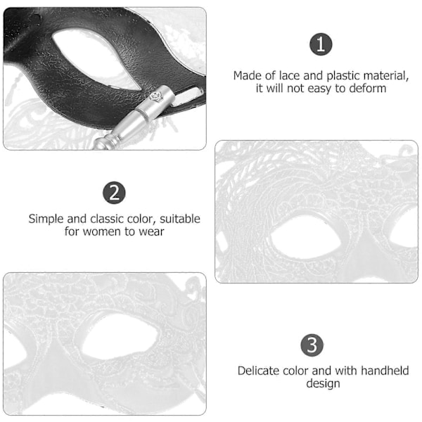 Maskebal Maske Dame Festmaske Maskebal Kostume Håndholdt Maske Blonde Maske til Prom Cosplay