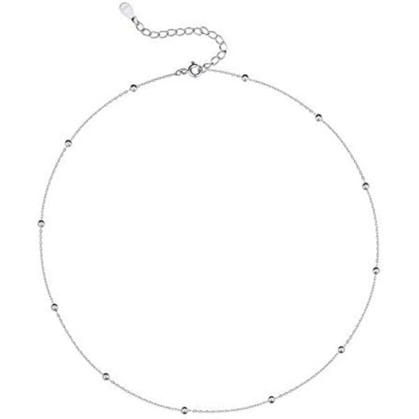 Kulechoker S925 Sterling Sølv Halskjede for Kvinner
