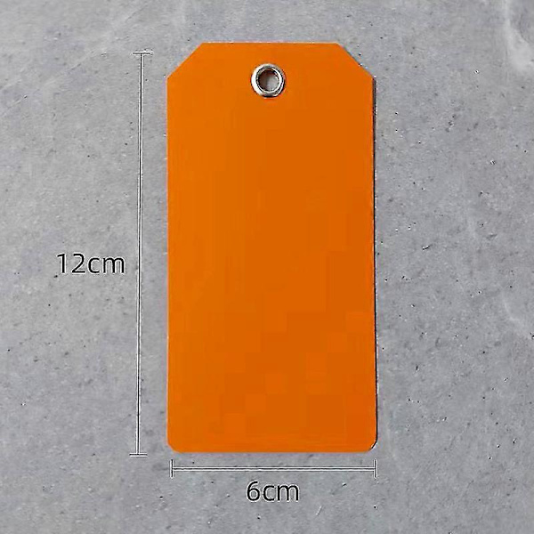 100 stk 6x12cm Plastforsendelsesmerker Fargerike Blanke Merkingsetiketter Vanntette 100 PCS-ORANGE