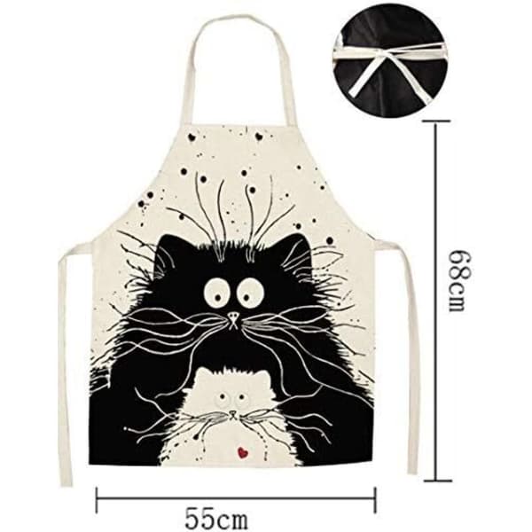 Sött unisex-förkläde med tecknat mönster för kök, grillförkläde