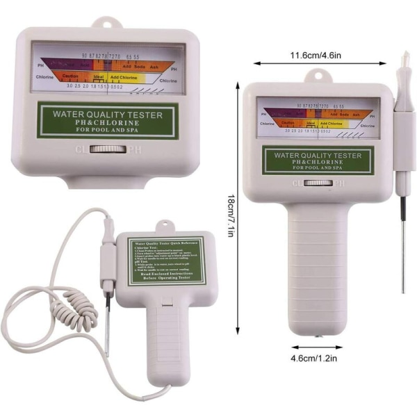 Vattenkvalitetstestare, Elektronisk PH-mätare Bärbar Klormätare Hög Noggrannhet PH-mätare för Dricksvatten, Hydroponics, Akvarier