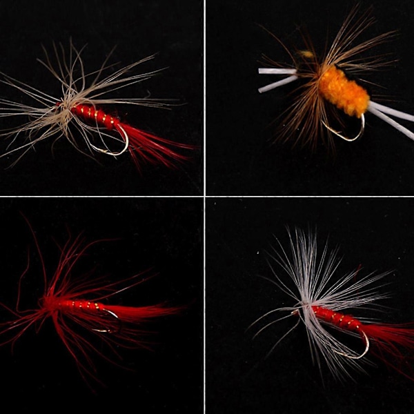 40/72/100/120 stk Fluestang Fiske Agnsfisk Kunstig Insekt Agnsfisk Tørr Fluestang Fiske Agnsfisk 100 Pcs
