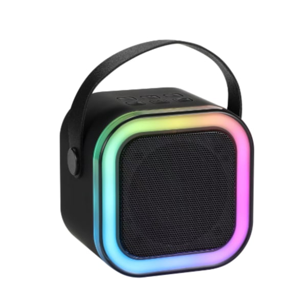 Mini Karaoke Maskine til Børn og Voksne, Bærbar Bluetooth Karaoke Højttaler med 2 Trådløse Mikrofoner, Perfekt Gave til Pigers Fødselsdagsfest Black