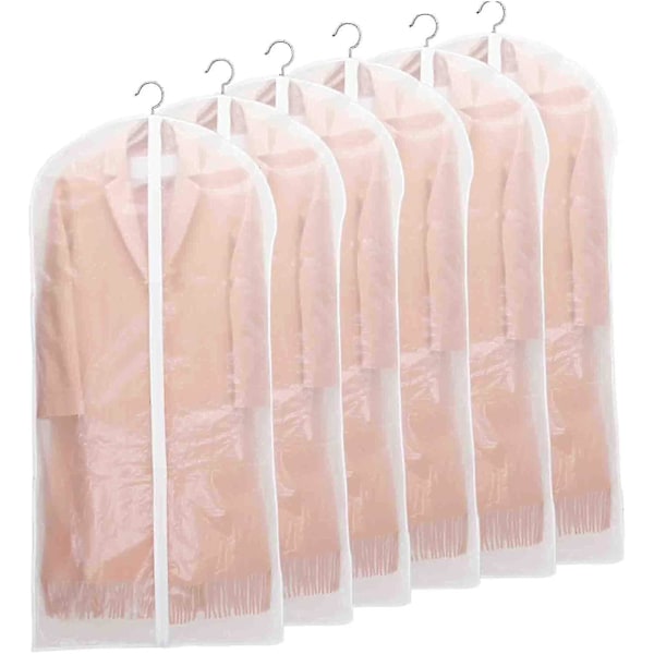Plastpåsar för kläder, [6 stycken] Transparent klädskydd, med dragkedja szkyd-dwdz 60x100cm White