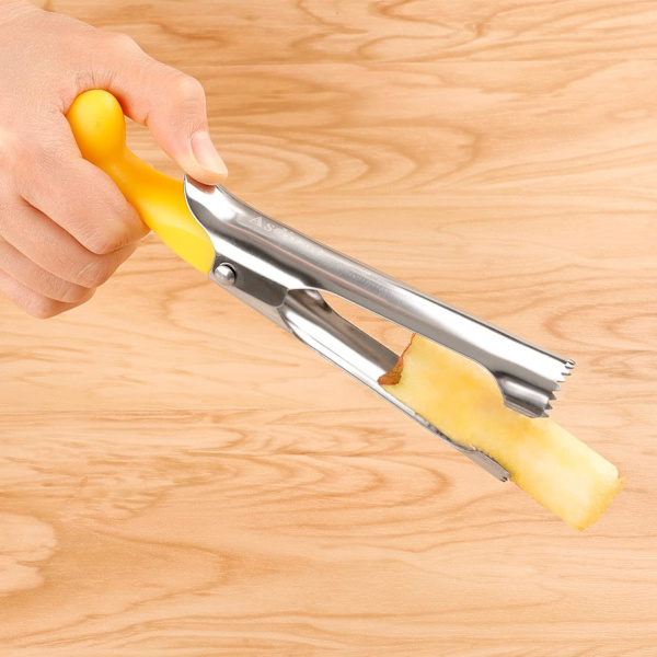 Eplekjernefjerner, Eplekjernefjerner med ABS-håndtak og taggete rustfritt stål-blad Yellow