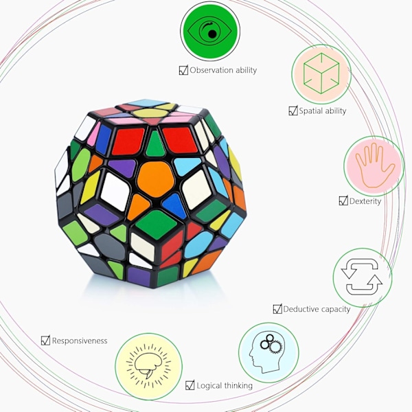 Pentagonal Dodekaeder Hastighetsterning, Magisk Terning Hjernepuslespill, Hastighetsterning Gaver til Barn og Voksne