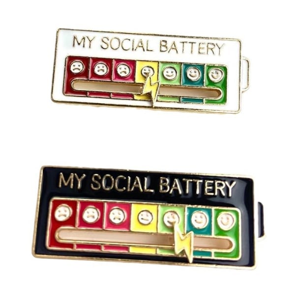 Min Sociale Batteri Emalje Broche Sjovt Nyt Følelsesmæssigt Udtryk
