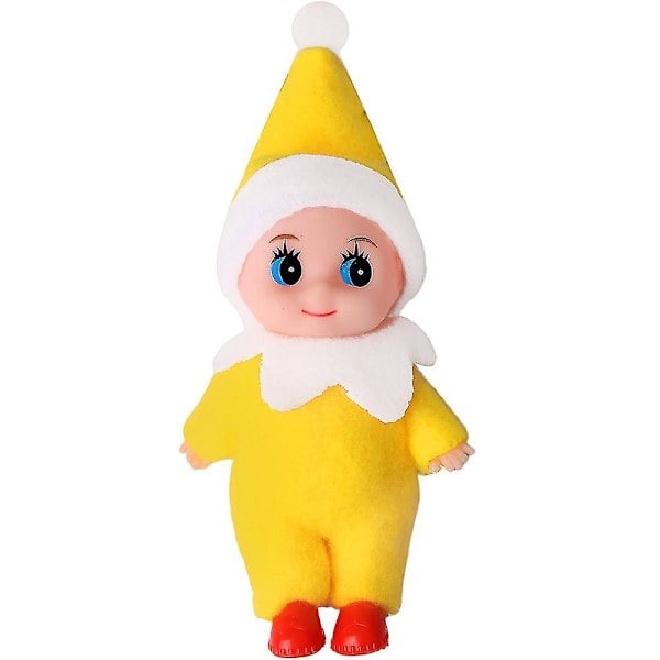 Juletræs Dovendyr Baby Elverdukke Filt Ornament På Hylden Julemand Legetøj Børnegave 6,35 cm Yellow