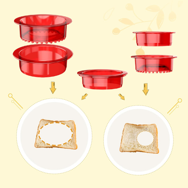 2 st Sandwich Maker-set Inkluderar Sandwich Cutter Press, Pancake Cookie Bread Cutter och Sealer för Barn Flickor Pojkar, Sandwich Makers & Panini Presses