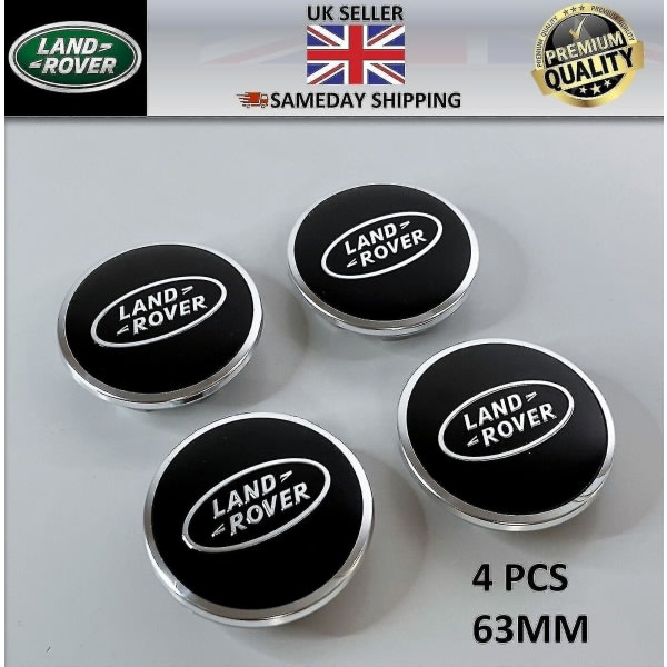 4 kpl Land Rover Keskuskorkit Musta Range Rover Sport Evoque Velar Discovery 63mm