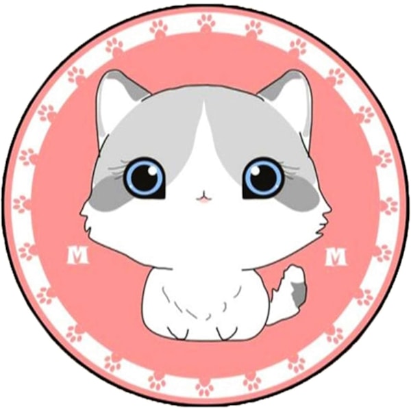 Rund Matta Mode Rosa Katt Mönster Mattor Hem Kreativ Golvmatta Söt Barnkammare Dekor Pad (Storlek: 60X60cm)