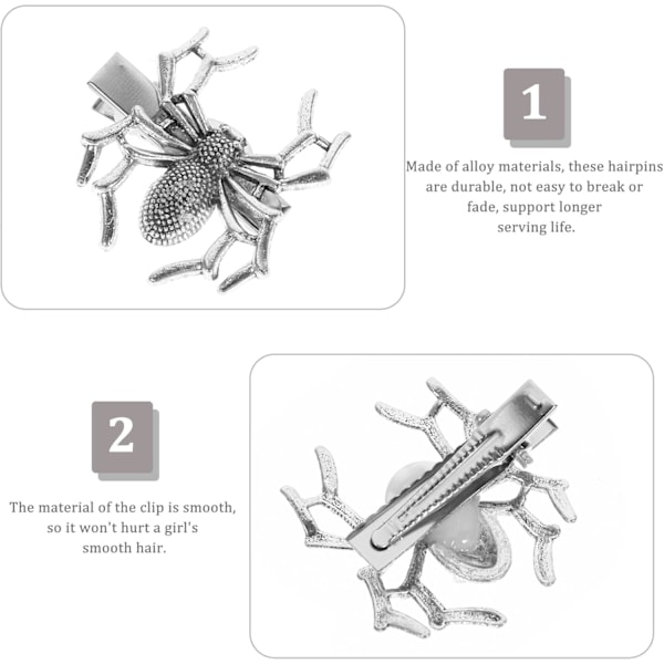 2 kpl Tummat Hämähäkkipinnit Hiuksiin Naisille Strassit Hiuspinnit Lapsille Barrette Hiuksiin Halloween Hiuspinnit