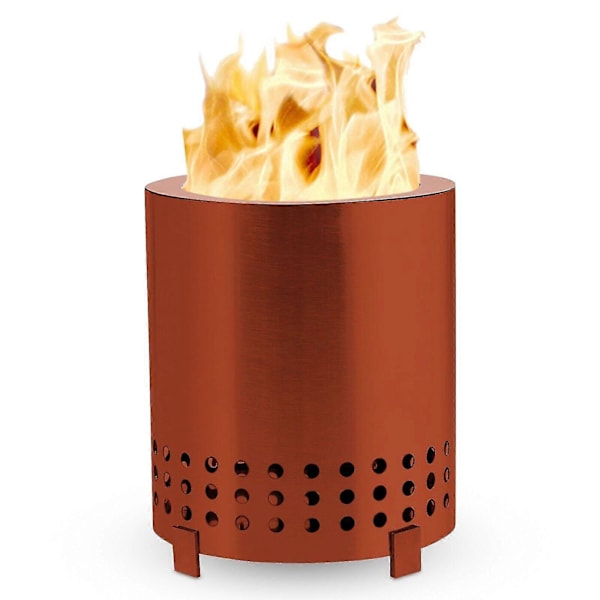 3-värinen Stove Mesa pöytätakka jalustalla, vähäsavuinen ulkokäyttöön sopiva minitakka esikaupunkialueille A Red