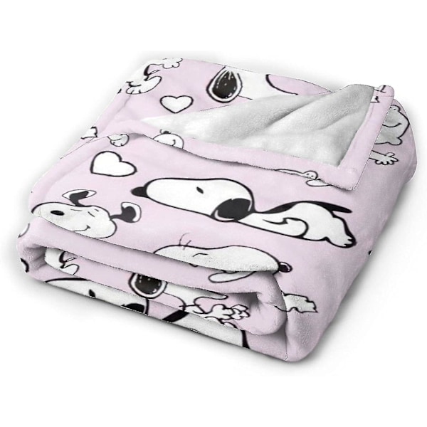 Snoopy Flannel Tæppe Super Blødt Flannel Fleece Tæppe Fluffy Varmt Tæppe Til Seng, Sofa, Flere Størrelser Til Voksne Børn Teenagere Velmatchet B 50x40in 125x100cm