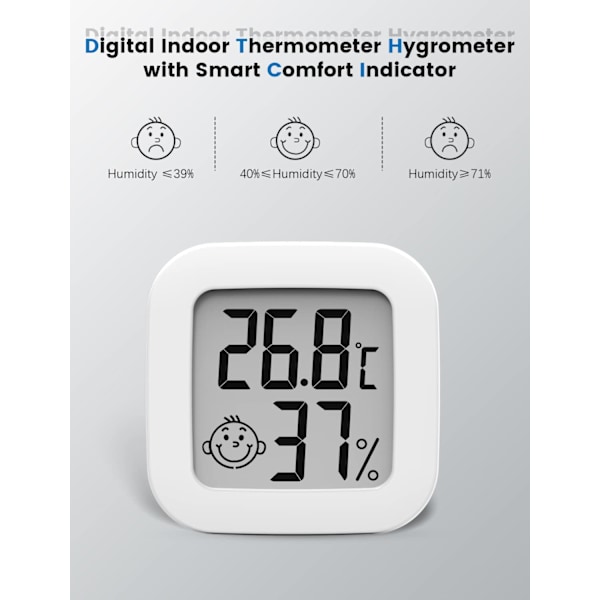 2st Digital Termometer Hygrometer LCD Inomhus Utomhus