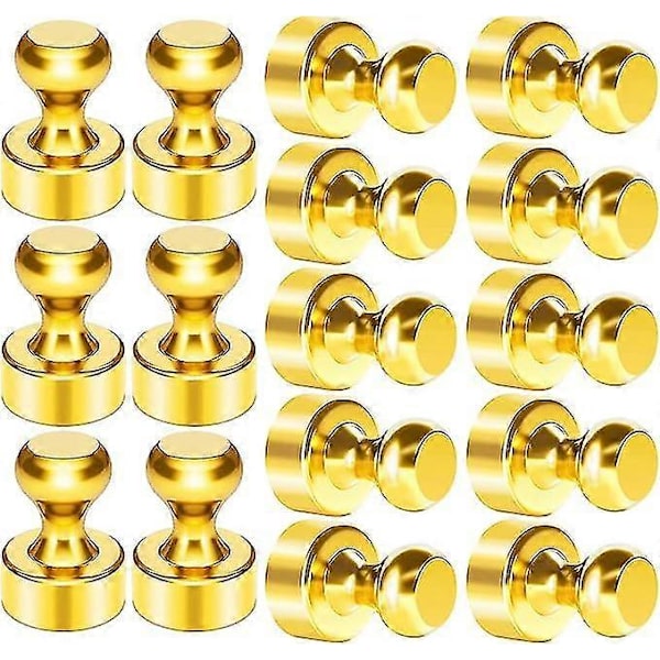 12 stk Kjøleskapsmagneter Magnetiske Push Pins, Kjøleskapsmagneter, Push Pin Magnet, Magnetiske Tommelnagler Gold