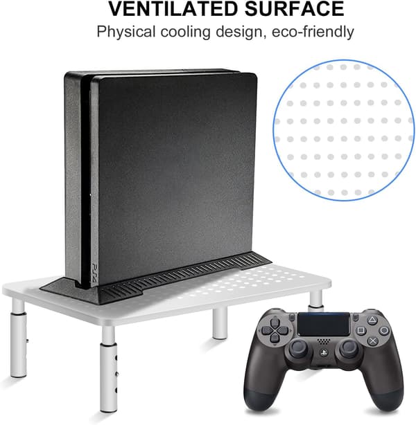 Computerskærm Riser Stand, Hvid, Metal til Laptop, Printer Hvid