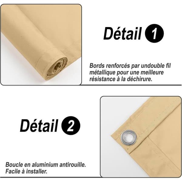 Balkongskjerm - 90x400cm - Vanntett Polyester - UV- og Vindbeskyttelse - For Terrasse og Hage
