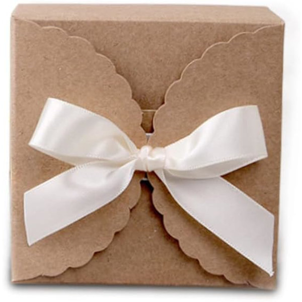 30 st Partyfavor-Godisaskar, Kraftpapper-Godisaskar för Presentgivning Bröllop Babyshower Födelsedag Liten Present (Brun)