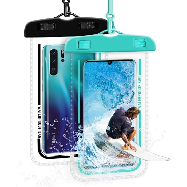 Vanntett telefonveske 7,2\" Vanntett telefonveske 2-delt vanntett telefonveske, berøringsvennlig vanntett telefonveske, mobiltelefon vanntett deksel Black/Blue