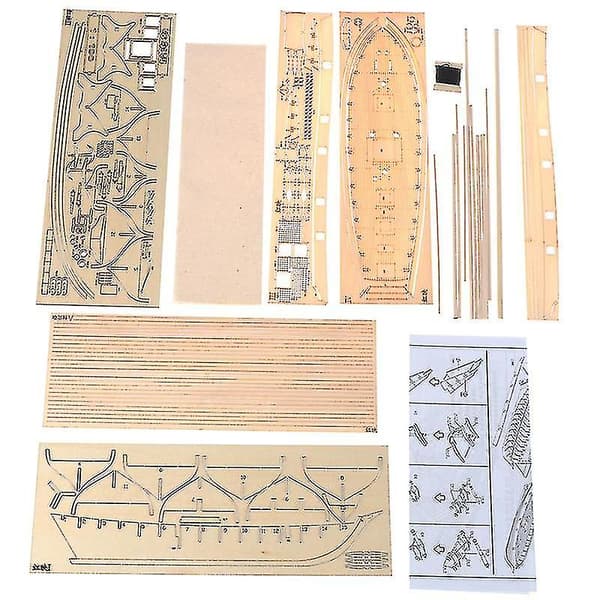 Ny 1:100 Halcon Treseilbåt Modell DIY Kit Skip Montering Dekorasjon Gave