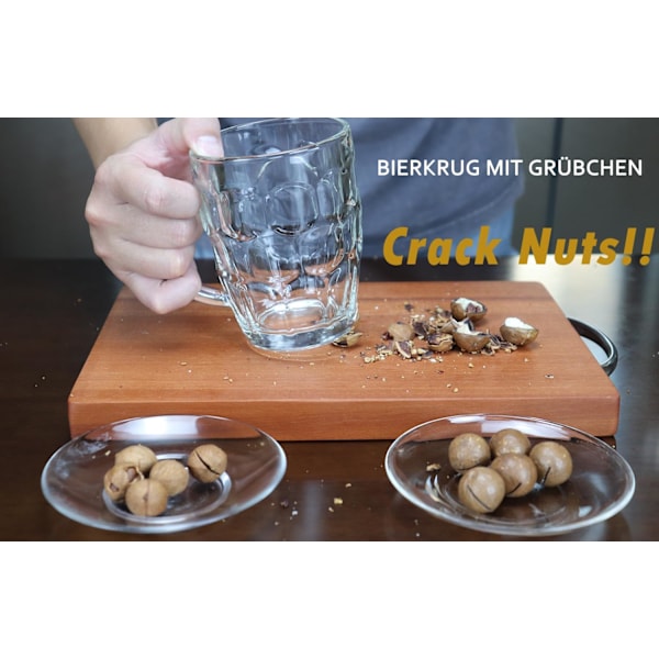 1 Pint Dimplet Øl Krus Sæt af 2 - Tyk Britisk Pub Glas med Håndtag
