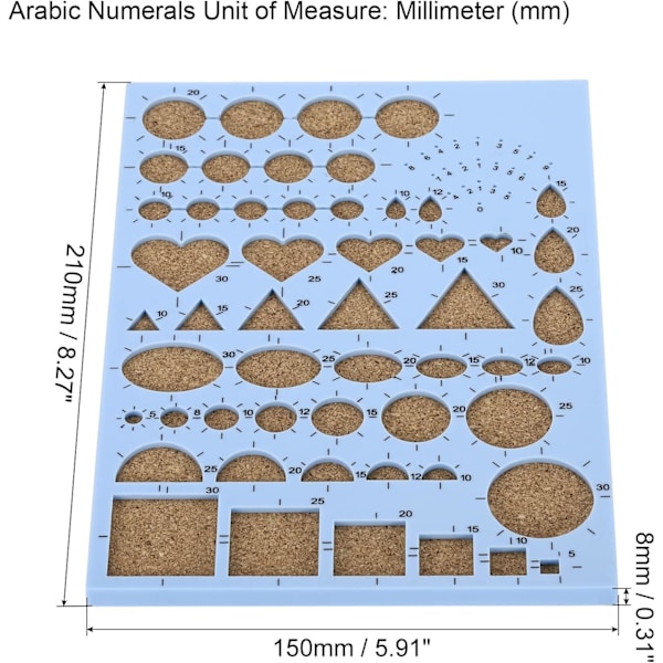 Pappersquillingmall, 8x6 tum, verktygsmall för prägling av papper, gör-det-själv-konstverk Blue